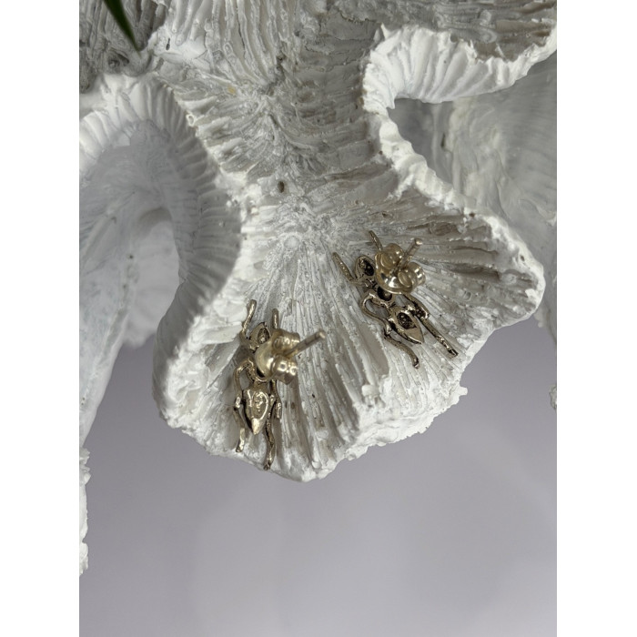 Cute Ant Bug 925 Sterling Silver Earrings