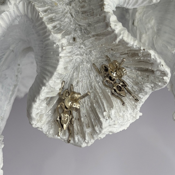 Cute Ant Bug 925 Sterling Silver Earrings