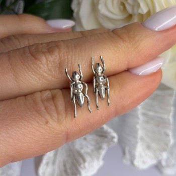 Cute Ant Bug 925 Sterling Silver Earrings