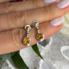 Vintage 925 Sterling Silver Citrine Earrings
