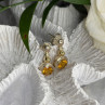 Vintage 925 Sterling Silver Citrine Earrings