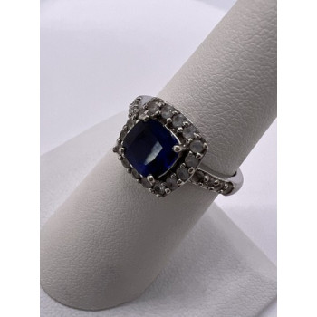 925 Sterling Silver Spinel & Beryl Ring Size 6.5