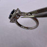 925 Sterling Silver Blue Spinel & White Beryl/Goshenite Ring Size 6.5