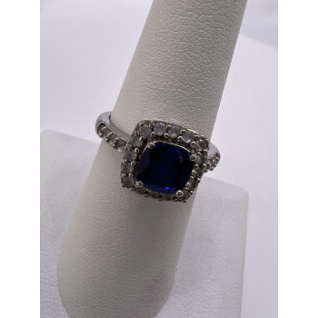 925 Sterling Silver Spinel & Beryl Ring Size 6.5