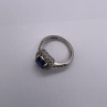 925 Sterling Silver Blue Spinel & White Beryl/Goshenite Ring Size 6.5
