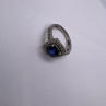 925 Sterling Silver Blue Spinel & White Beryl/Goshenite Ring Size 6.5