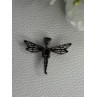 925 Sterling Silver Dragonfly Garnet Pendant Length 0.90 Inch