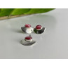 925 Sterling Silver Pink Agate Stud Earrings & Pendant Set