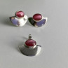 925 Sterling Silver Pink Agate Stud Earrings & Pendant Set