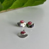 925 Sterling Silver Pink Agate Stud Earrings & Pendant Set