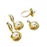 925 Sterling Silver Gold Plated Imitation Pearls Set