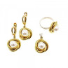 925 Sterling Silver Gold Plated Imitation Pearls Set