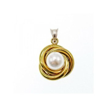 925 Sterling Silver Gold Plated imitation Pearls Set
