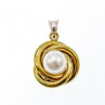 925 Sterling Silver Gold Plated Imitation Pearls Set