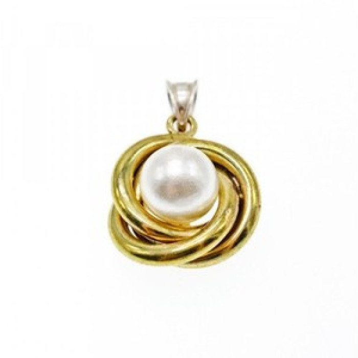 925 Sterling Silver Gold Plated Imitation Pearls Set