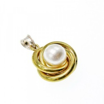 925 Sterling Silver Gold Plated Imitation Pearls Set