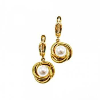 925 Sterling Silver Gold Plated Imitation Pearls Set
