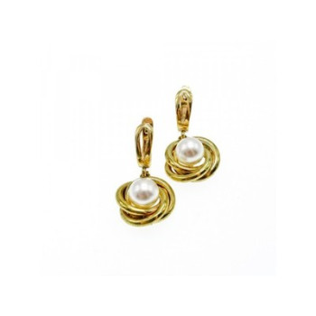 925 Sterling Silver Gold Plated imitation Pearls Set