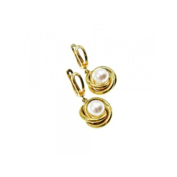 925 Sterling Silver Gold Plated imitation Pearls Set