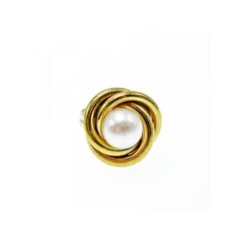 925 Sterling Silver Gold Plated imitation Pearls Set