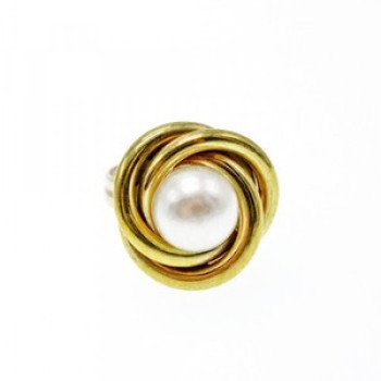 925 Sterling Silver Gold Plated Imitation Pearls Set