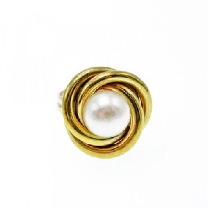 925 Sterling Silver Gold Plated Imitation Pearls Set
