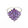 925 Sterling Silver Purple Tourmaline Ring Size 9.5