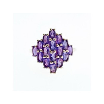 925 Sterling Silver Purple Tourmaline Ring Size 9.5