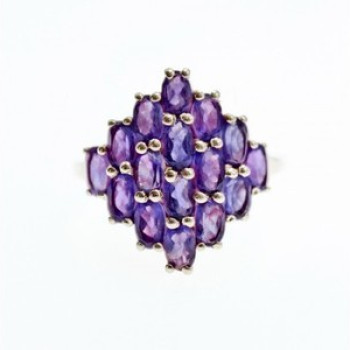 925 Sterling Silver Purple Tourmaline Ring Size 9.5