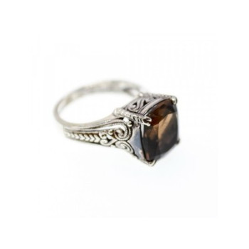 925 Sterling Silver Hessonite Ring Size 6