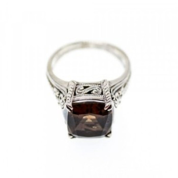 925 Sterling Silver Hessonite Ring Size 6