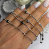 Beautiful 925 Sterling Silver Hematite Necklace Length 32 in
