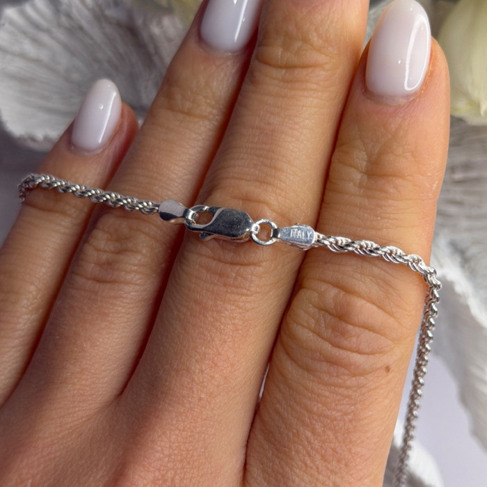 Elegant Italy 925 Sterling Silver Chain Necklace Length 24 in