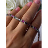 925 Sterling Silver Shiny Opal Pink & White Topaz Bracelet Length 7 Inch