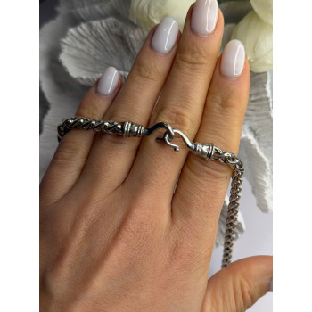 Vintage 925 Sterling Silver Chain Necklace S-Clasp Length 18 in