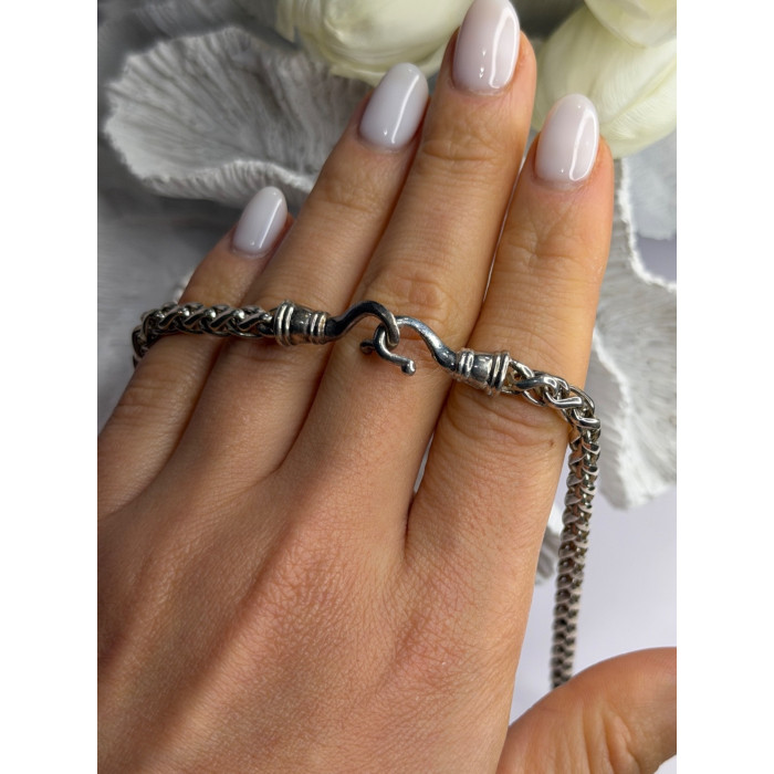 Vintage 925 Sterling Silver Chain Necklace S-Clasp Length 18 in