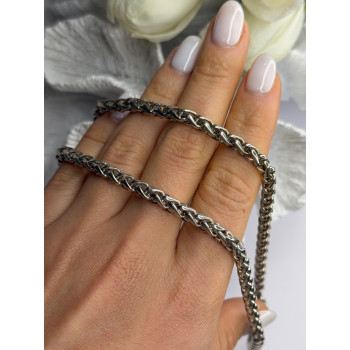 Vintage 925 Sterling Silver Chain Necklace S-Clasp Length 18 in