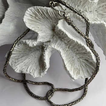 Vintage Indonesia BA 925 Sterling Silver Chain Necklace