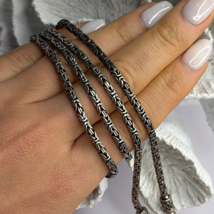 Vintage Indonesia BA 925 Sterling Silver Chain Necklace