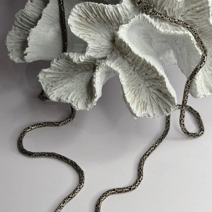 Vintage Indonesia BA 925 Sterling Silver Chain Necklace