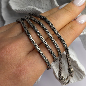 Vintage Indonesia BA 925 Sterling Silver Chain Necklace