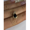10K YELLOW GOLD BLACK SAPPHIRE & DIAMONDS PENDANT LENGTH 0.60 INCH