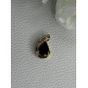 10K YELLOW GOLD BLACK SAPPHIRE & DIAMONDS PENDANT LENGTH 0.60 INCH