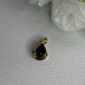 10K Yellow Gold Black Sapphire & Diamonds Pendant Length 0.60 Inch
