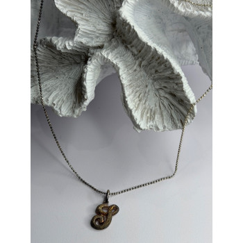 Vintage 925 Sterling Silver Scrip Letter G Necklace Length 16 in