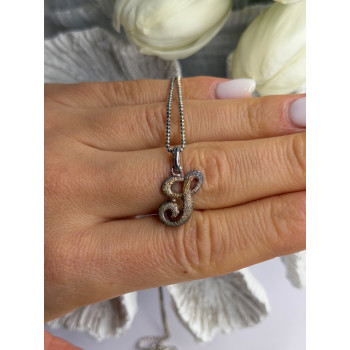 Vintage 925 Sterling Silver Scrip Letter G Necklace Length 16 in