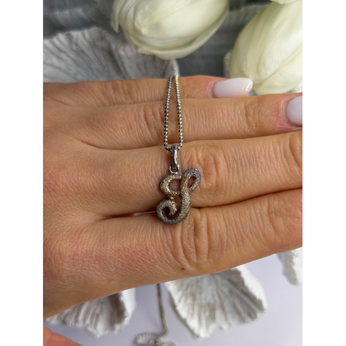 Vintage 925 Sterling Silver Scrip Letter G Necklace Length 16 in