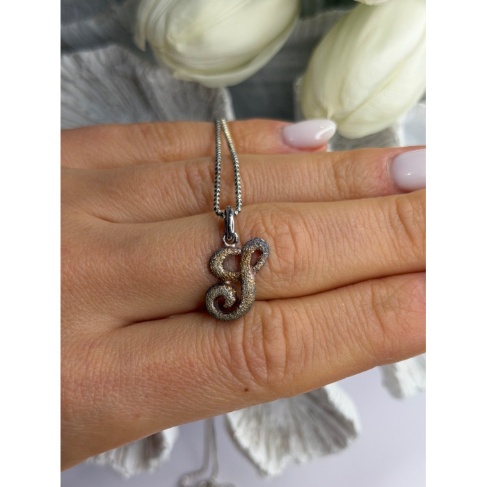 Vintage 925 Sterling Silver Scrip Letter G Necklace Length 16 in