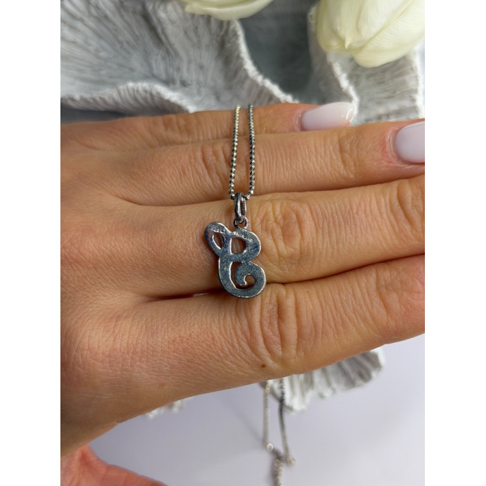 Vintage 925 Sterling Silver Scrip Letter G Necklace Length 16 in