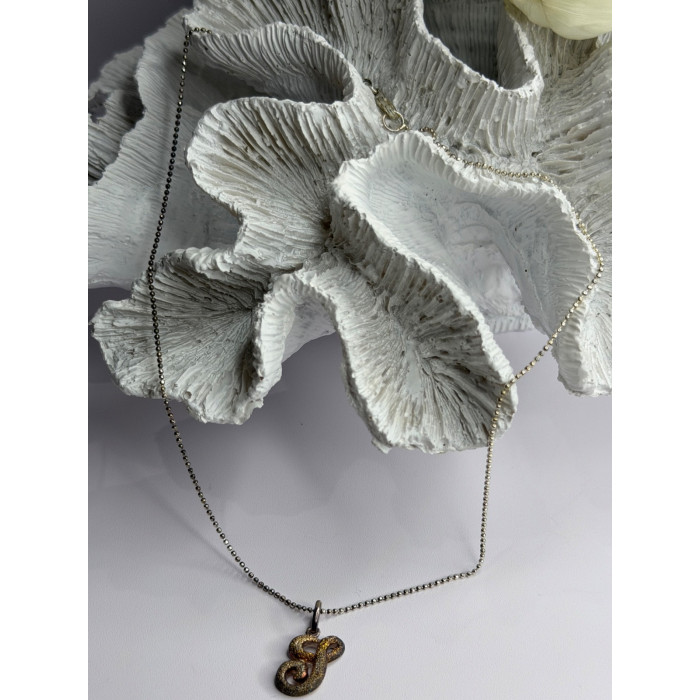 Vintage 925 Sterling Silver Scrip Letter G Necklace Length 16 in